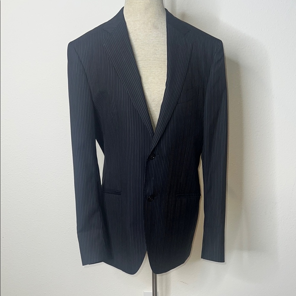 Etro Milano Wool Blend Pinstripe Suit Coat Blazer